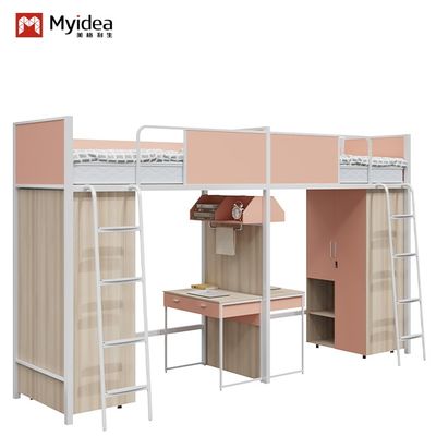 Plate Steel Type Bunk Bed, Table, University Dormitory Bed, Combination Bed, Steel Wood Combination Bunk Bed, High And Low Bed