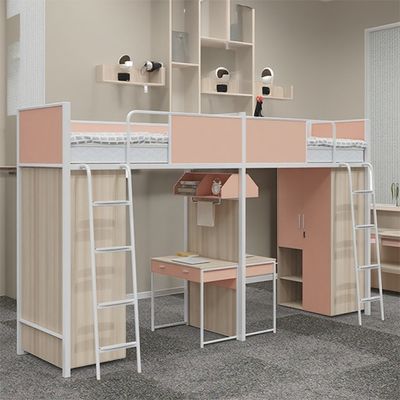 Plate Steel Type Bunk Bed, Table, University Dormitory Bed, Combination Bed, Steel Wood Combination Bunk Bed, High And Low Bed