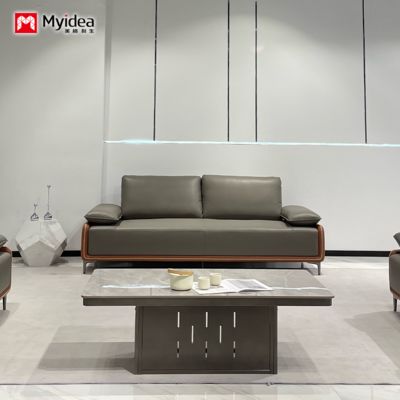 Αγορά Καναπές γραφείου Foshan, Δερμάτινο σαλόνι επαγγελματικού χώρου, VIP αίθουσα υποδοχής, Απλός και μοντέρνος καναπές αφεντικού, Συνδυασμός τραπεζιού καφέ online manufacture