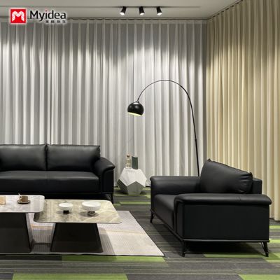 Business Minimalist Reception, Reception, Leisure, Office, Sofa, Resting Area, Three Person Combination Office, Leather Sofa