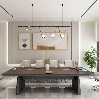 Advanced Nordic minimalism, high-end long table business reception, modern design negotiation table, office conference table