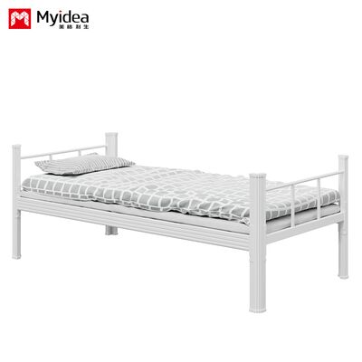 Apartment dormitories can customize single beds, modern thick cold rolled steel frame beds, durable single-layer student beds