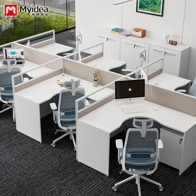 Αγορά Foshan Wholesale Single Person L shaped Staff Ελαφρύ χρώμα Εικόνα κάρτα κουζίνα Απλή σύγχρονη Εικόνα Τραπέζι και καρέκλα συνδυασμός online manufacture