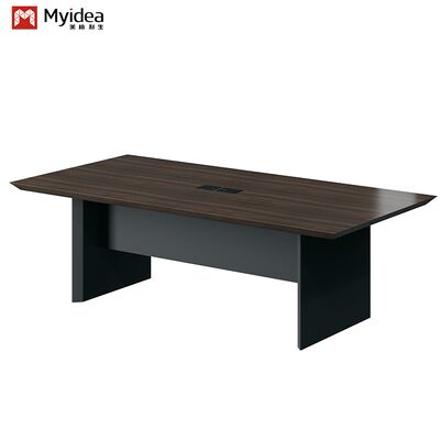 A Dark-colored Office Desk for a CEO's Space the Auxiliary Storage Cabinet Is Made of Thickened Melamine Board
