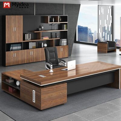 Modern Eco-Friendly L-shaped Executive Computer Desk with Large-capacity Storage Sub-cabinet
