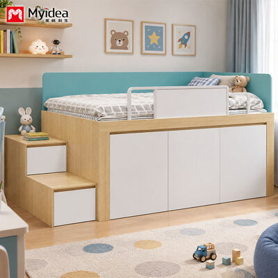 Αγορά Κρεβάτι Loft με Σκάλες Αποθήκευσης για Υπνοδωμάτιο & Διαμέρισμα, Εξοικονόμηση Χώρου Κρεβάτι Υψηλό-Χαμηλό με Ενσωματωμένα Σκαλοπάτια Αποθήκευσης και Χώρο Αποθήκευσης Κάτω από το Κρεβάτι online manufacture
