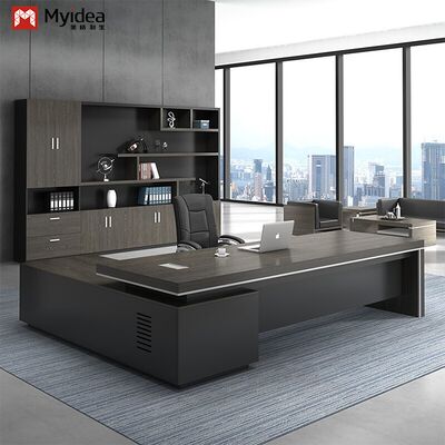 Σύγχρονο Οικολογικό Επιτευχικό Γραφείο Υπολογιστή σε σχήμα L με Υπο-ντουλάπι Μεγάλης Χωρητικότητας Αποθήκευσης